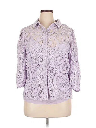 Pre-owned Nanette Lepore 3/4 Sleeve Blouse In Purple