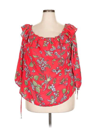 Pre-owned Nanette Lepore 3/4 Sleeve Blouse In Red