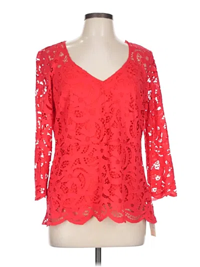 Pre-owned Nanette Lepore 3/4 Sleeve Blouse In Red