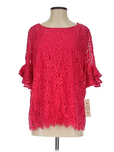 Pre-owned Nanette Lepore 3/4 Sleeve Blouse In Red