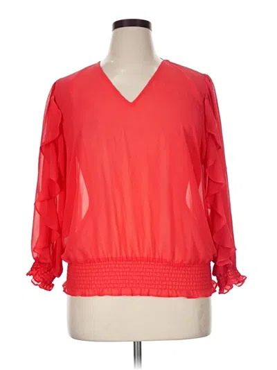 Pre-owned Nanette Lepore 3/4 Sleeve Blouse In Red
