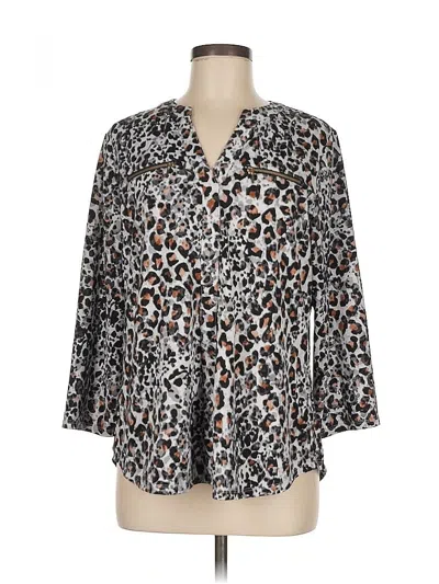 Pre-owned Nanette Lepore 3/4 Sleeve Blouse In Silver