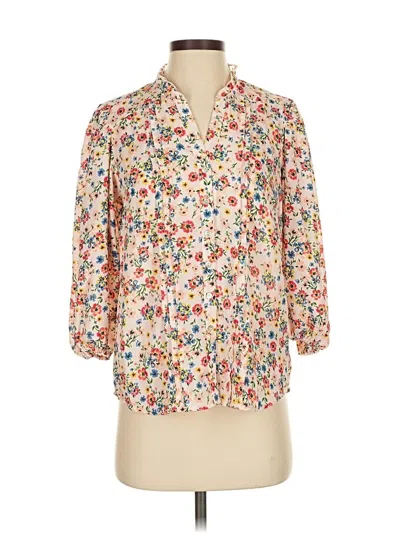 Pre-owned Nanette Lepore 3/4 Sleeve Blouse In White