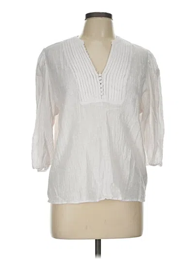 Pre-owned Nanette Lepore 3/4 Sleeve Blouse In White