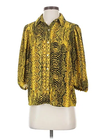 Pre-owned Nanette Lepore 3/4 Sleeve Blouse In Yellow