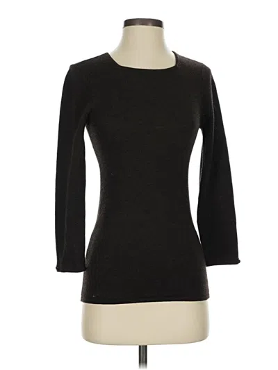 Pre-owned Nanette Lepore 3/4 Sleeve Top Black Boatneck Tops