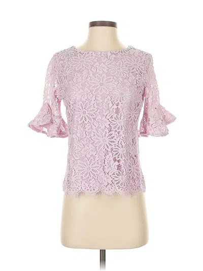 Pre-owned Nanette Lepore 3/4 Sleeve Top Pink Sweetheart Neckline Tops