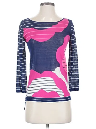 Pre-owned Nanette Lepore 3/4 Sleeve T-shirt In Blue