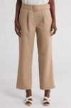 Nanette Lepore Belted Pleated Front Pants In Camel