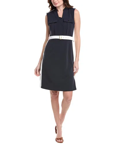 Nanette Lepore Belted Sheath Dress In Blue