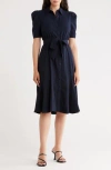 Nanette Lepore Belted Shirtdress In Blue