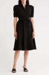 Nanette Lepore Belted Shirtdress In Black