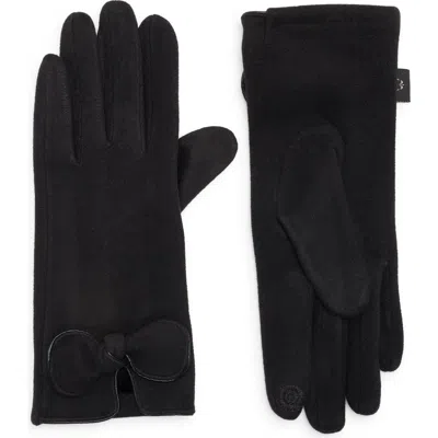 Nanette Lepore Bow Cuff Gloves In Black