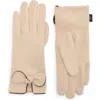 Nanette Lepore Bow Cuff Gloves In Brown