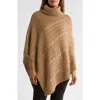 Nanette Lepore Braided Cable Stitch Poncho In Brown