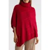 Nanette Lepore Braided Cable Stitch Poncho In Red