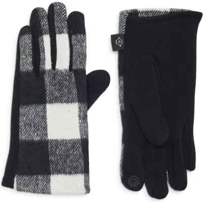 Nanette Lepore Buffalo Plaid Tech Gloves In Black