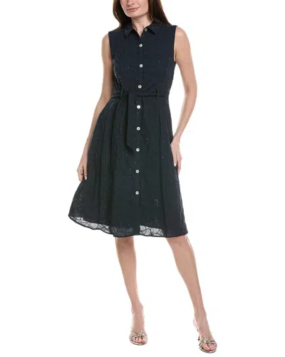 Nanette Lepore Button Front Midi Dress In Blue