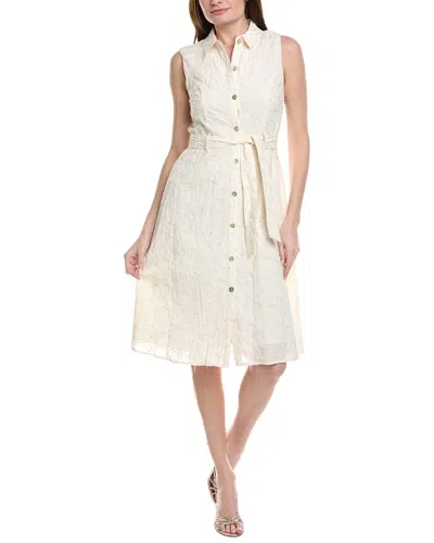Nanette Lepore Button Front Midi Dress In White