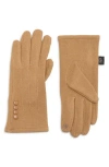 Nanette Lepore Button Knit Gloves In Gold