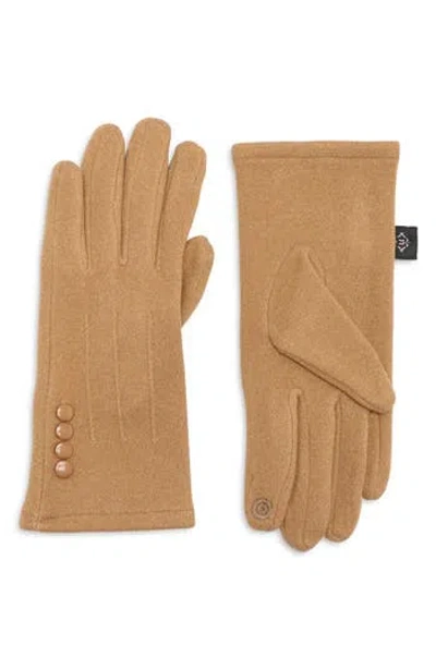 Nanette Lepore Button Knit Gloves In Gold