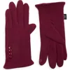Nanette Lepore Button Knit Gloves In Burgundy