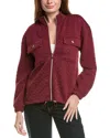 Nanette Lepore Play Quilted Knit Jacket In Burgundy