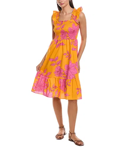 Nanette Lepore Cap Sleeve Midi Dress In Brown