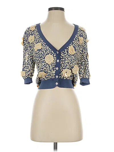 Pre-owned Nanette Lepore Cardigan Sweater In Blue