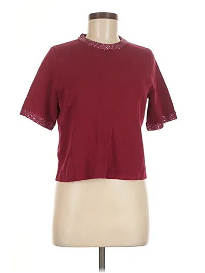Pre-owned Nanette Lepore Cardigan Sweater In Burgundy