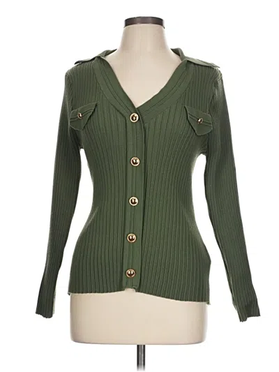 Pre-owned Nanette Lepore Cardigan Sweater In Green