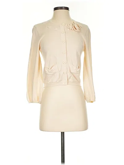 Pre-owned Nanette Lepore Cardigan Sweater In Ivory