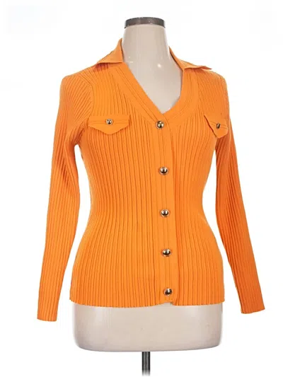 Pre-owned Nanette Lepore Cardigan Sweater In Orange