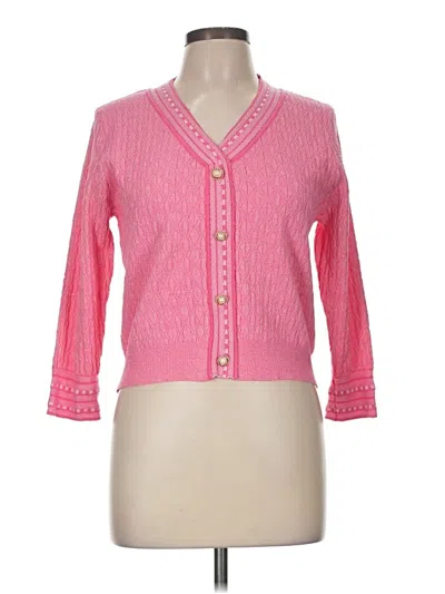 Pre-owned Nanette Lepore Cardigan Sweater In Pink