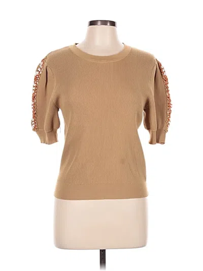 Pre-owned Nanette Lepore Cardigan Sweater In Tan