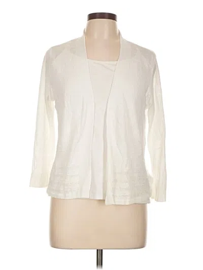 Pre-owned Nanette Lepore Cardigan Sweater In White