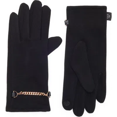 Nanette Lepore Chain Accent Tech Gloves In Blue