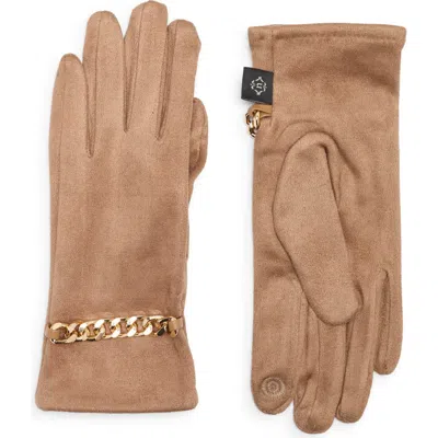 Nanette Lepore Chain Detail Gloves In Brown
