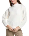 Nanette Lepore Chevron Mock Neck Sweater In White