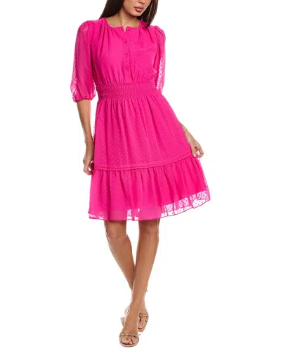Nanette Lepore Clipped Dot Mini Dress In Pink
