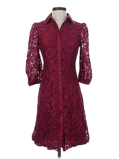 Pre-owned Nanette Lepore Cocktail Dress In Burgundy