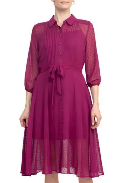 Nanette Lepore Collared Button Down Chiffon Dress In Bali Orchid In Multi