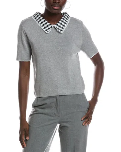 Nanette Lepore Collared Top In Gray