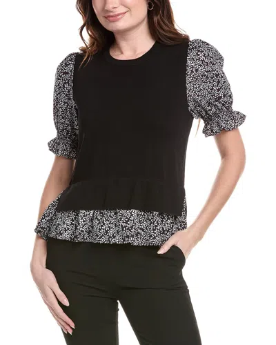 Nanette Lepore Contrast Top In Black