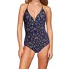 Nanette Lepore Crochet Lace Up Back One Piece Swimsuit In Coachella Valley Indigo In Multi