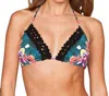 Nanette Lepore Crochet Triangle Bikini Top In Habanera In Multi