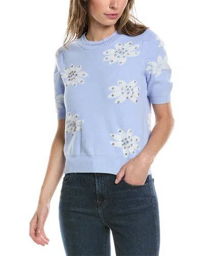 Nanette Lepore Crystal Sweater In Blue