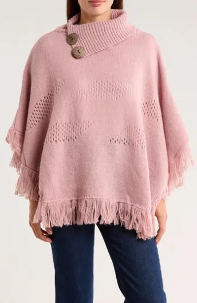 Nanette Lepore Diamond Eyelet Weave Poncho In Pink