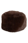 Nanette Lepore Elegant Faux Fur Hat In Brown