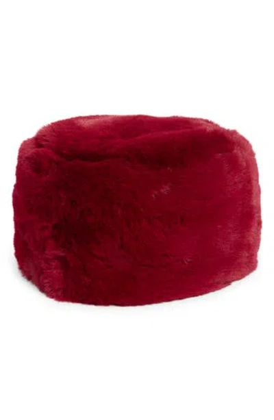 Nanette Lepore Elegant Faux Fur Hat In Red